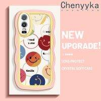 เคส Chenyyka สำหรับ VIVO Y76 5G Y74s Y76s 5G เคสลายยิ้มสีสันสดใสมาการอนคลื่นขอบกันกระแทกแบบใสนิ่มเคสมือถือโปร่งใสลายกล้องถ่ายรูปที่สร้างสรรค์เคสซิลิกาเจลฝาครอบป้องกัน