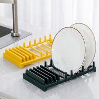 Multi-use Bowl Dish Lid Holder Storage Drain Racks Multi Card Position Plate Dish Knife Storage Kitchen Cookware Organization