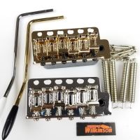 KR-Wilkinson ST electric guitar Tremolo System Bridge + Bent Steel Saddles  WV6 Chrome Silver Gold