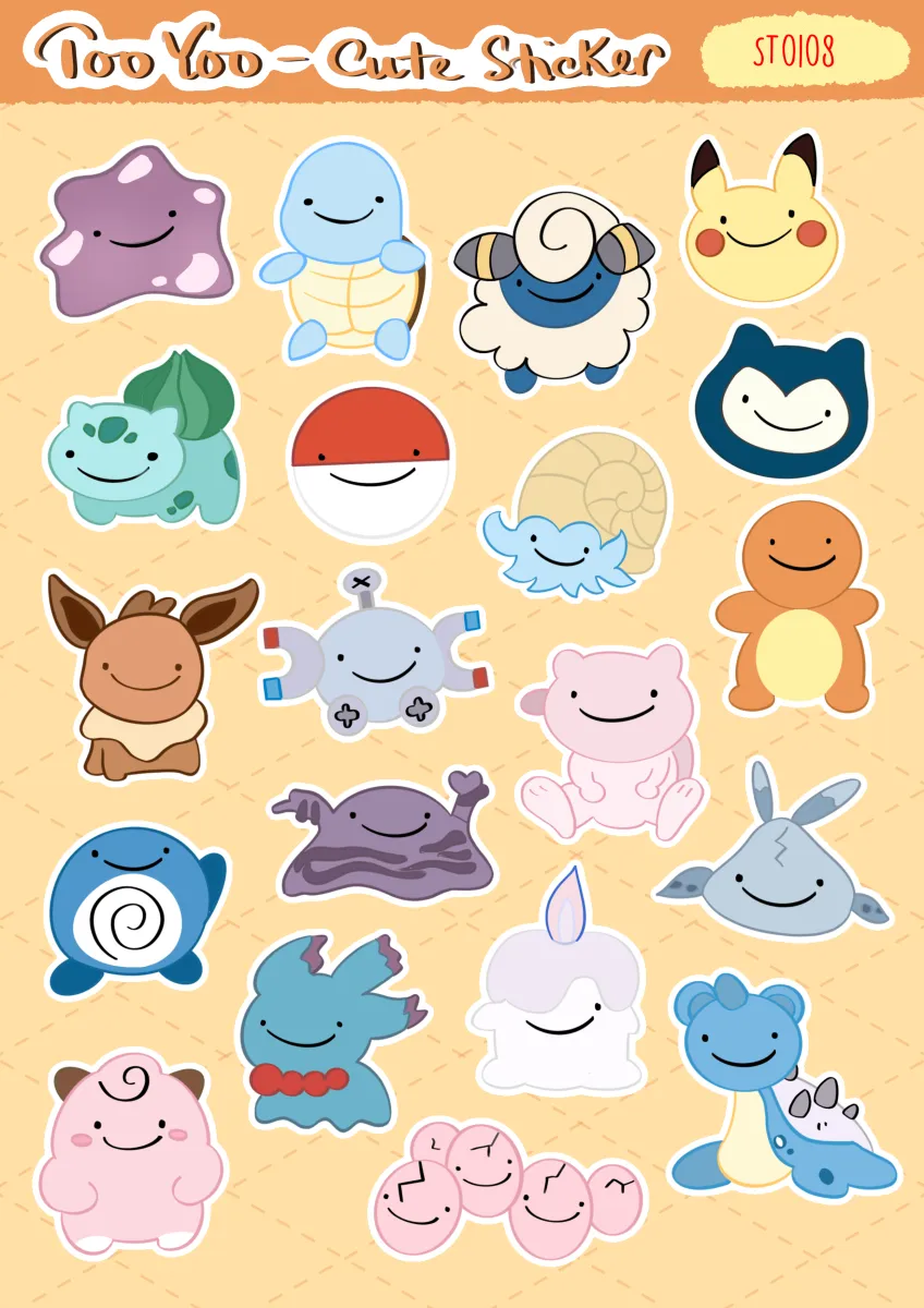 Tấm sticker Who\'s that Pokemon? dễ thương cute TooYoo ST0108 ...