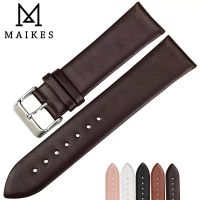 สายนาฬิกา MAIKES นาฬิกาหนังแท้สำหรับ Daniel Wellington DW สีน้ำตาลสายนาฬิกาขนาด12มม.-24มม. สายรัดนาฬิกาข้อมือ