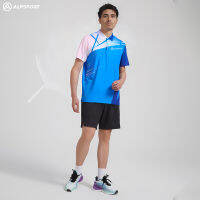 ALPSPORT DX เสื้อแฟชั่นสำหรับผู้หญิงแนวสปอร์ตสำหรับผู้ชาย,เสื้อ100% สั้นสีน้ำเงินแห้งไวเสื้อยืดกลางแจ้ง