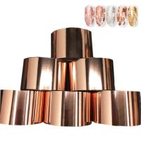 ❦☊♚ 1Roll Rose Gold Charm Nail Foils Polish Stickers 120m Metal Silver Color Paper Transfer Foil Wraps Adhesive Decals Nail Art Tips