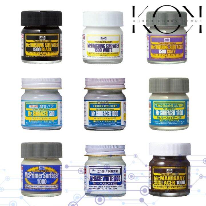 Mr Hobby Mr Surface Mr Primer Mr Finishing Mr Base White Mr Mahogany Surfacer Mr Metal Primer R