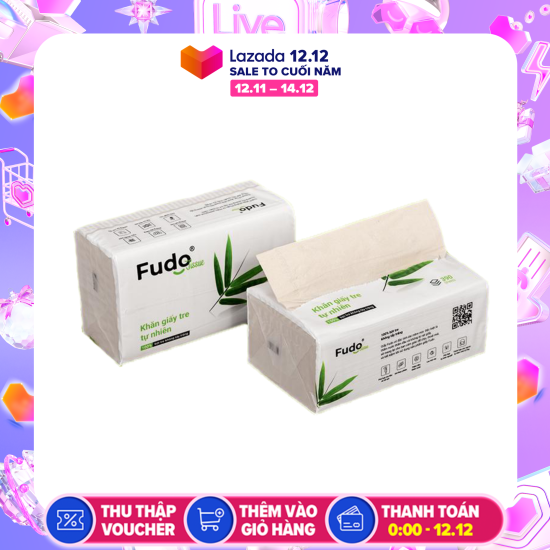 Khăn giấy tre fudo - 1 gói giấy rút - giấy ăn fudo 100% bột tre - ảnh sản phẩm 3