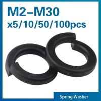 ▥ 5/ 10/ 50/ 100pcs Spring Lock Washers Carbon steel Elastic Gasket M2 M2.5 M3 M4 M5 M6 M8 M10 M12 M16 M20 M24 M27 M30 GB93