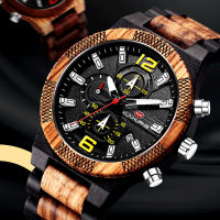 Mens Wood Watches Luxury Luminous Multi-function Wooden Watch Mens Quartz Retro Watch Men Fashion Sport Timepieces Relogio