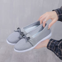 Avovi Women Breathable Flat Shoes Ladies Fashion Bow Light Slip-on Work Shoes Female Rounded-Flats