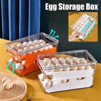 Egg Storage Box Rolling Slide Container Food Fridge Drawer Organizer Boxes Plastic Storage Container Refrigerators Organizations