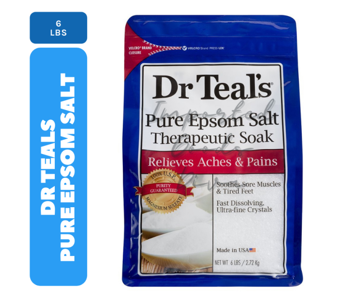 Dr Teals Pure Epsom Salt Therapeutic Soaking Solution, Unscented, 6LBS ...