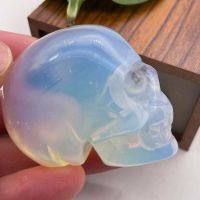 50mm Natural Opal Handmade Skull Crystal Healing Reiki Home Decor Ston