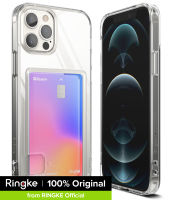 Ringke Fusion Card เข้ากันได้กับ 12 Pro Case (2023) เคสกันกระแทกใสพร้อมที่เก็บบัตรในตัวพร้อมสายรัดข้อมือJH