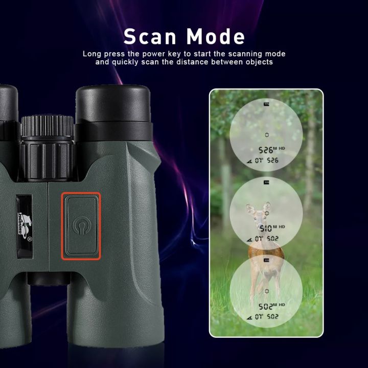กล้องส่องทางไกลวัดระยะเลเซอร์วัดระยะทาง8x-กำลังสูงกล้องโทรทรรศน์วัดระยะ-hd-กล้องสองตา1200ม-ออปติคอลสำหรับล่าสัตว์