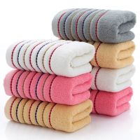 【jw】▪☾  Cotton Striped Set Soft Thick Shower Spa Face for Adults Kids Toalla Serviette Handtuch