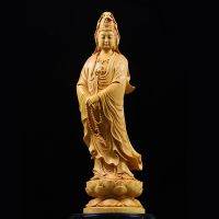 Wood carving Guanyin Buddha Decorative Figures Statue- Chinese feng shui Buddha Home living room room Fortune statue 1216-21CM