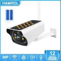 Hamrol Tuya HD 3MP Wireless Solar WiFi Camera Outdoor 1080P Charging Battery IP Camera PIR Human Motion Detection CCTV Security Camera Smart Life