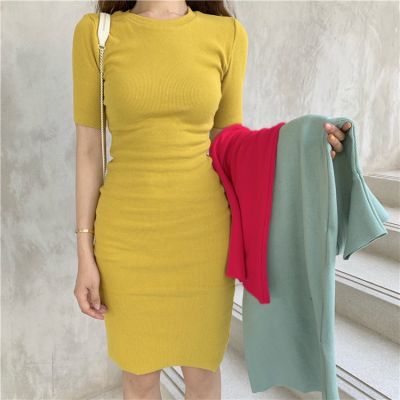 Zuoan Vintage Style Bodycon Midi Dress Women Slim Dress