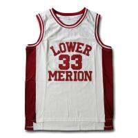 #33 Kobe Bryant Lower Merion Headgear ผู้ชาย Maroon High School Vintage Basketball Wear เย็บปักถักร้อย