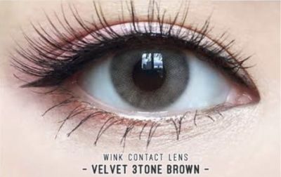 คอนแทคเลนส์ wink สีBrown ค่าสายตาปรกติ ลาย velvet3tone