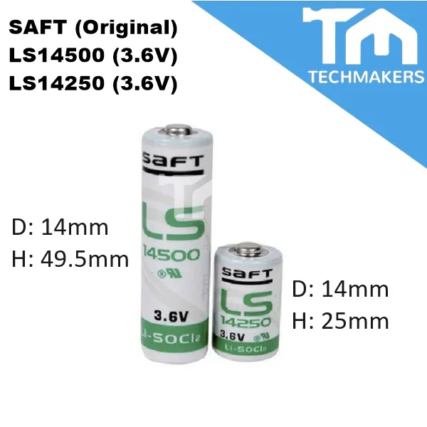 SAFT LS14250 / 1/2AA - 3.6V - AAA / 1/2AA 14250 - Lithium - Piles