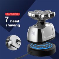 ZZOOI 7D Head Shaver 6 in 1 Head Shavers for Bald Men Head Electric Razor with Nose Hair Sideburns Trimmer Waterproof Wet/Dry Mens