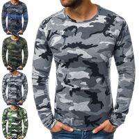 CODCheng Yuan FM Mens fall camouflage round neck youth Slim-type casual loose tactical long-sleeved T-shirt