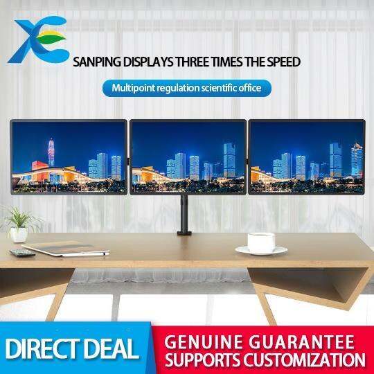  lowest price adjustable triple monitor computer desktop stand for 13