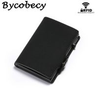 Bycobecy RFID Credit Card Holder Case Mini Vintage Wallet For Men Slim Pure Purse Bifold Portable Money Bag Fashion Women Wallet Wallets