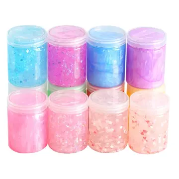 10pcs/lot 100ml slime Mud Light Clay Slime Storage Plastic Color Plasticine  Clear Containers Glue Putty