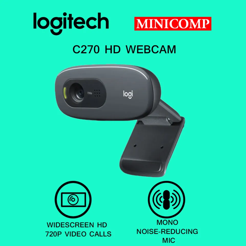 C270 HD Webcam, 720p Video with Noise Reducing Mic