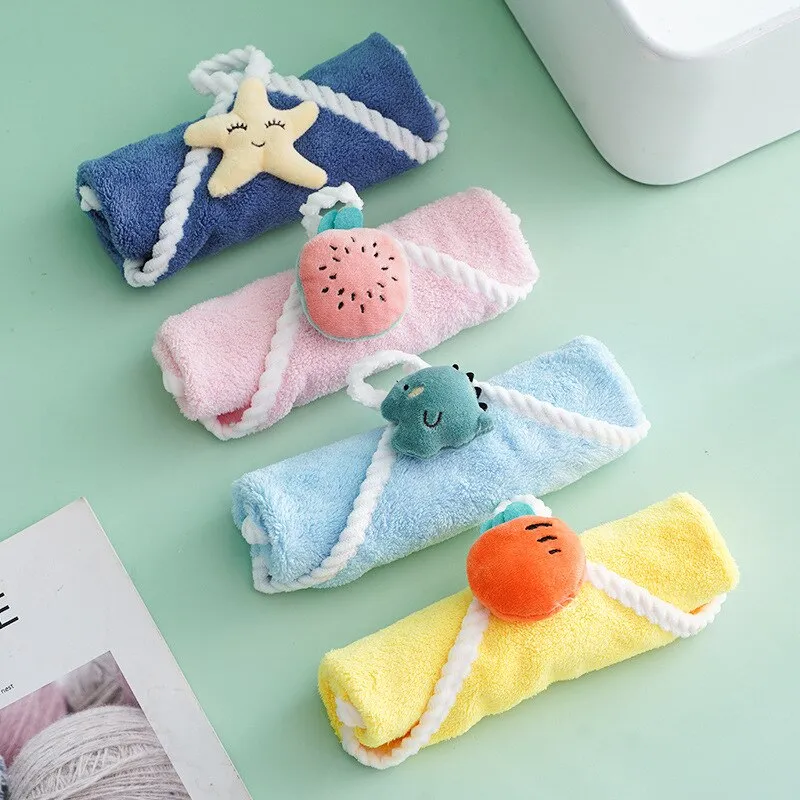 Wiping Hand Cloth, Cute Cartoon Hangable Hand Towels, Super