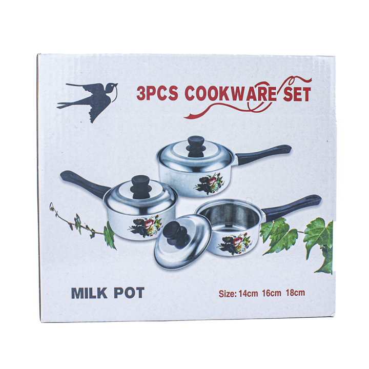 3 Pieces Stainless Steel Cookware Set, Small, Medium, Large Lazada PH