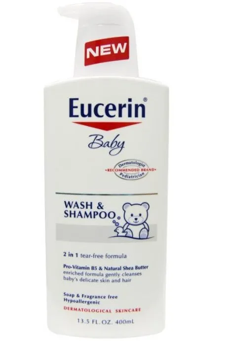 Eucerin, Baby, Wash & Shampoo, Fragrance Free, 13.5 fl oz (400 ml)