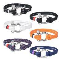 New fashion jewelry navy sports color rope Milan rope bracelet men and women metal hook and loop buckle