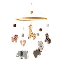 Handmade Bedroom Animals Decor Wooden Wild Animals Mobile for Boys Girls, for Bedroom Hanging Decoration