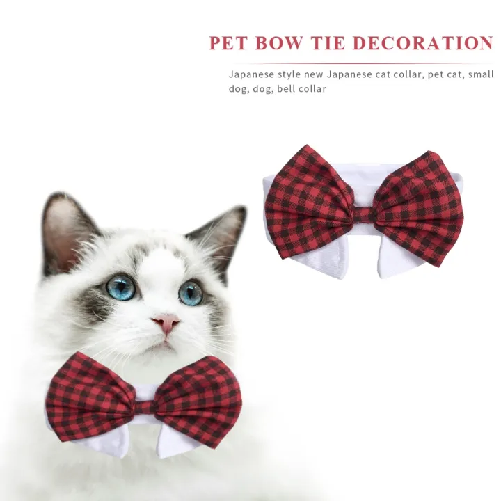 pet-plaid-bowknot-dog-cat-cute-lattice-bow-tie-collar-adjustable-cotton-strap-puppy-kitten-necklace-collar-pet-supplies