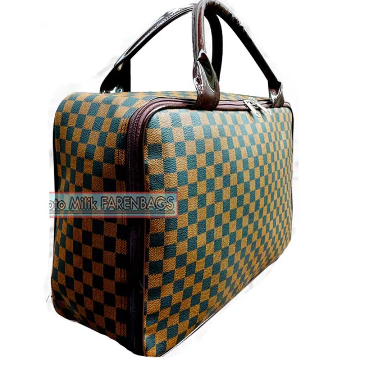 Jonggibags- Tas Travelbag Tas Pakaian Tas Kain Model Koper Tas Travel Tas Koper Motif Kotak Kotak | Lazada Indonesia