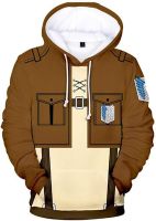 WANHONGYUE Anime Attack on Titan Shingeki No Kyojin Hoodie Sweatshirt 3D Print Pullover Sweater Hooded Tracksuit 768/11 XL