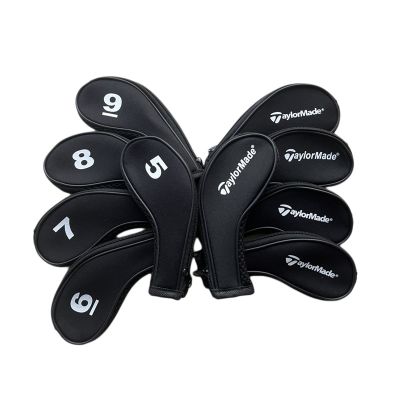 Printed Golf Irons Head Cover Irons Headcover 10pcs/set Zipper Golf Clubs Protecter Long Neck