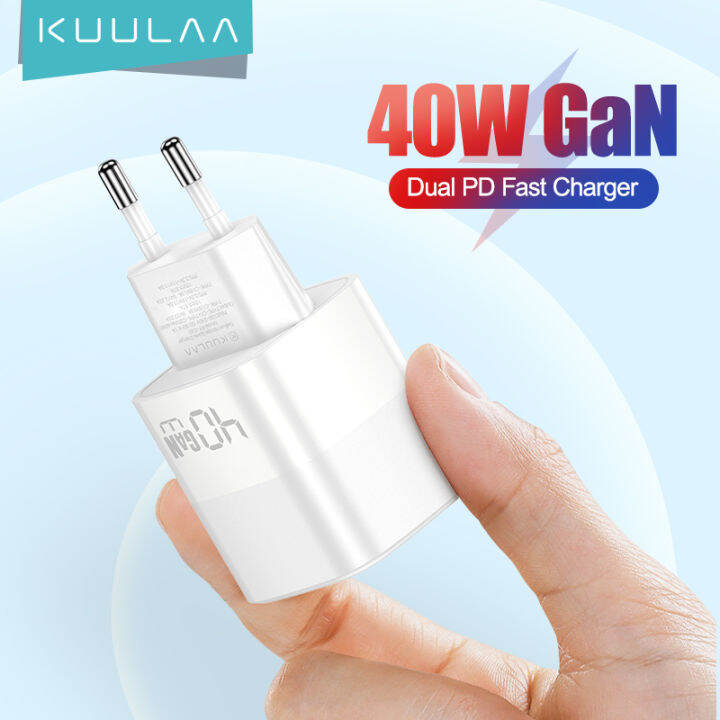 KUULAA USB C GaN Charger 40W Fast Charger for iPhone 14/14 Pro/14 Pro Max/