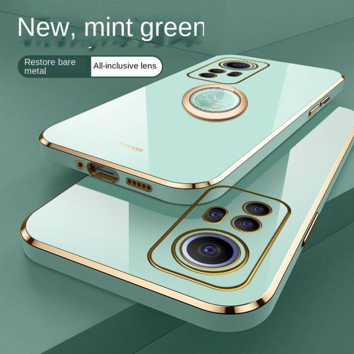 xiaomi-12-lite-5กรัม-mi12-lite-เคลือบเงาไฟฟ้าชุบกรณีผู้ถือแหวนตรงขอบปลอกสไตล์ปก