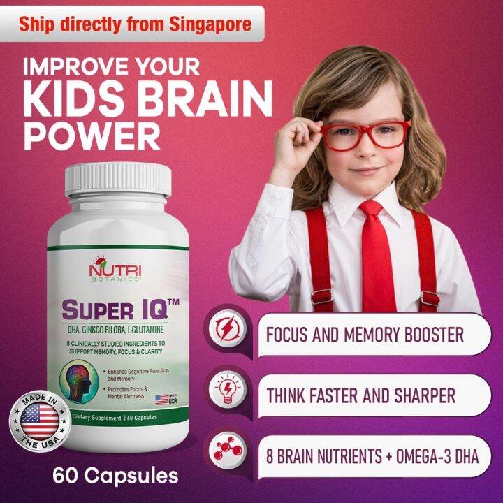 Nutri Botanics Super IQ Memory Booster Brain Supplement – 60 Capsules ...