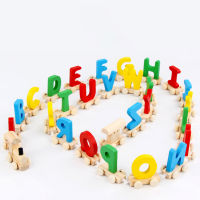 Wooden Alphabet Train Toys 26 English Letters Train Preschool Kids Toddler Learning Educational Toys Puzzle Toys