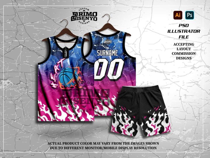 Custom Sublimated Basketball Jersey - Orange Galaxy