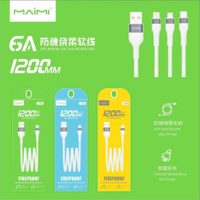 MAIMI X61 สายชาร์จ Fireproof ยาว 1200mm มีรุ่น type-c / micro / ip