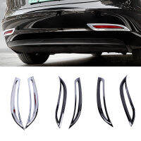 For Tesla Model 3 Rear Fog Light Fog Light Foglight Lamp Ring Frame Cover Trim Black Carbon Fiber Silver Color Stickers