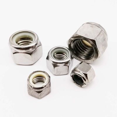 (JIE YUAN) UNF 10 1/4 5/16 3/8 7/16 1/2 304 A2 70สแตนเลส UK US ด้าย Hex Nylon Lock Lock Nut Self Locking Nylock Locknut