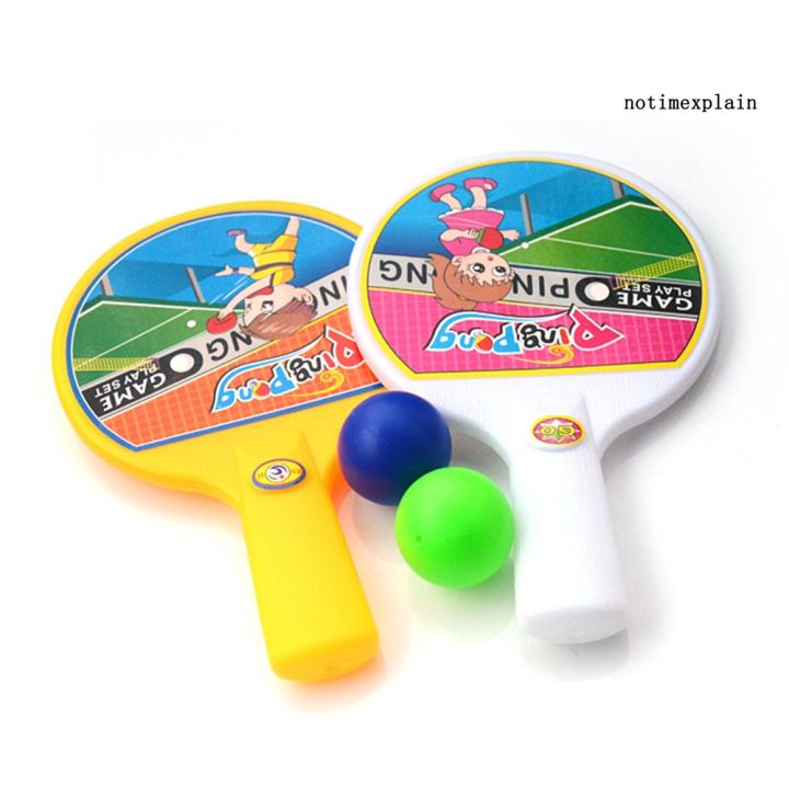 ขายดี-egxtrb-ขายดีแบบพกพาขนาดเล็กของเด็ก2ชิ้นโต๊ะการ์ตูนลูกบอลไม้เทนนิสของเล่นในร่มกีฬาเกม