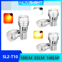 Novsight SL2 T10 ไฟสัญญาณ LED ไฟอ่านหนังสือโคมไฟเพดานไฟท้าย Mini ปลั๊กแอนด์เพลย์ สีขาวและสีแดงและสีเหลืองจุดสามสี 2 ชิ้น