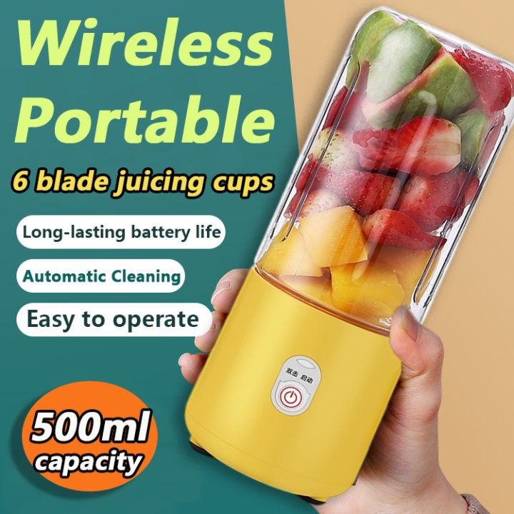 500ML Wireless Juicer Cup Portable Juice Blender Mini Ice Crusher